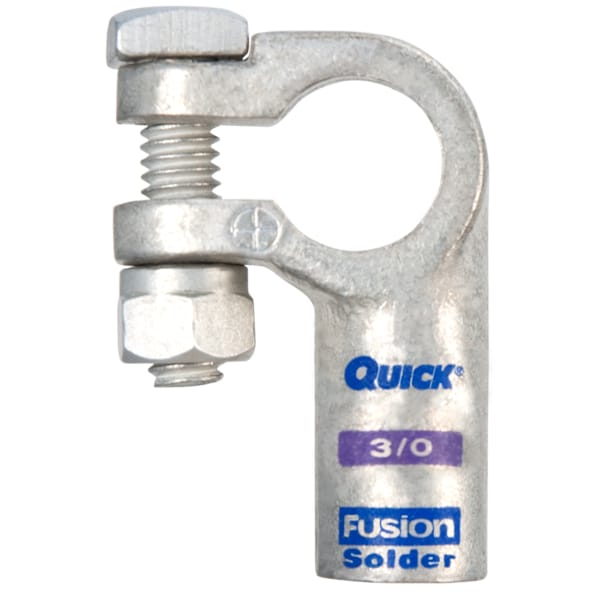 Left. Elbow Solder Clamp, Neg, 1-2 Ga, PK5